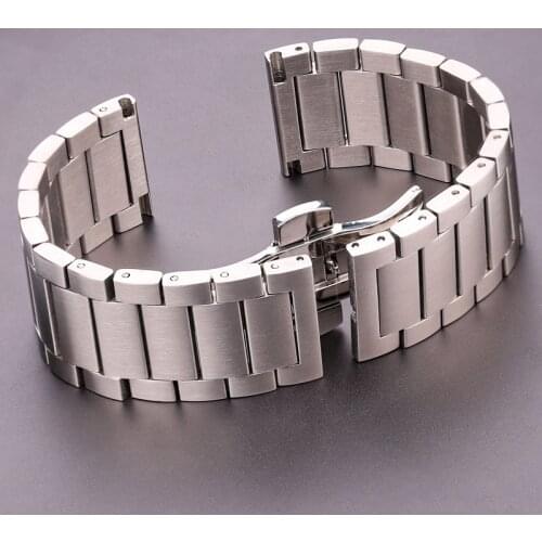 18mm 20mm 22mm Stainless Steel Watchbands For Gear S3 Galaxy Watch 3 41 45mm Bracelet Silver Metal Wrist Strap Band