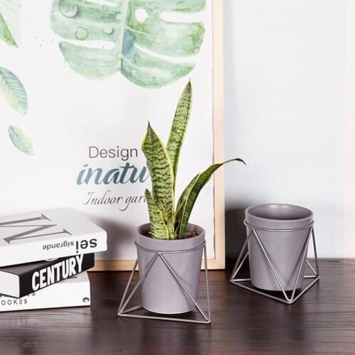 Nordic Wind Succulent Flower Pot High-grade Gray Pottery Desktop Flowers Vase For Garden Decor