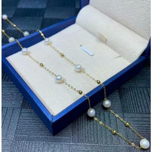 Shilovem 18k yellow gold real Natural freshwater pearls pendants fine Jewelry women trendy no necklace new gift mymxl4.5-5666zz
