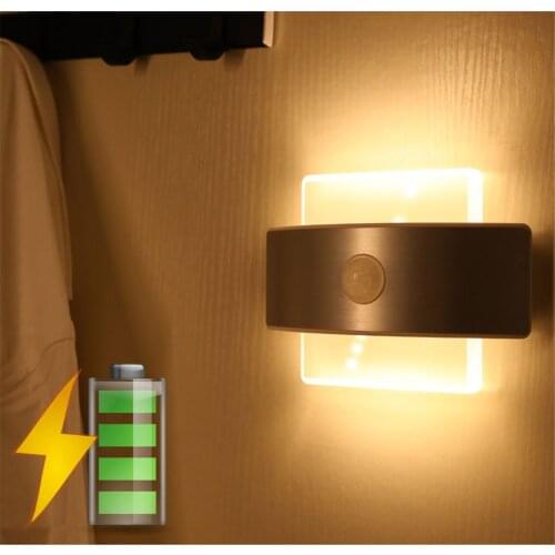 LED Sensor Light Human Body Induction Lamp Bedroom Wall Lighting Bedside Corridor Closet Light Chargeable Home Small Night Lamp