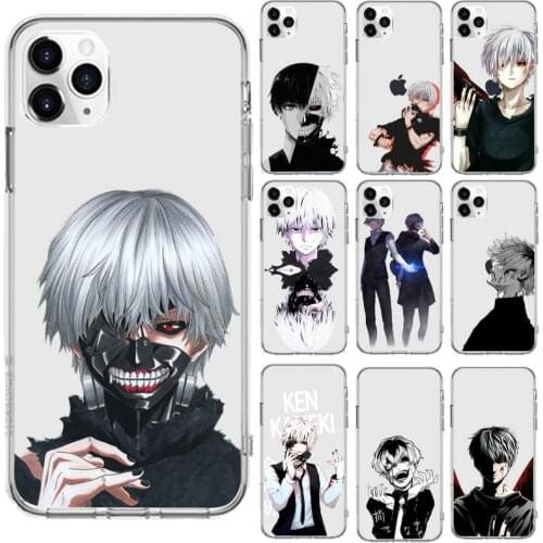 Tokyo Ghoul Japan Anime Horror Phone Case Transparent for iPhone 6 7 8 11 12 s mini pro X XS XR MAX Plus cover funda shell