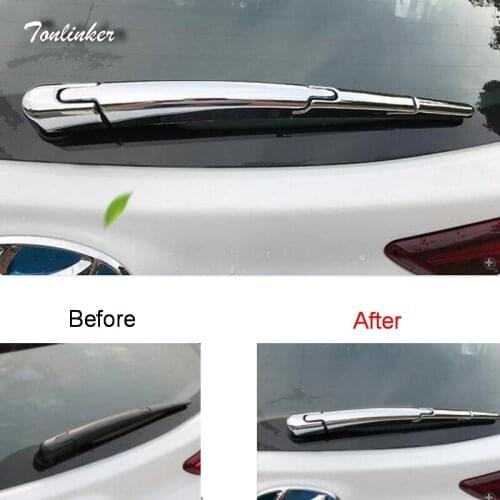 Tonlinker Cover case Sticker For Hyundai Encino 2018 car styling 4 pcs ABS Chrome Rear Wipers Decoration Cover Case stickers