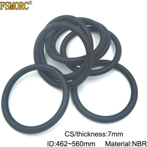 2pcs 7mm Thickness CS Nitrile Rubber O Rings ID 462 475 487 492 500 510 515 520 530 540 545 550 560mm NBR o ring sealing Gasket