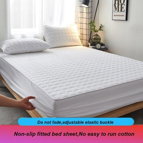 1pc Thicken Quilted Mattress Cover King Queen Bed Fitted Bed Sheet Anti-Bacteria Mattress Topper Air-Permeable Bed Pad