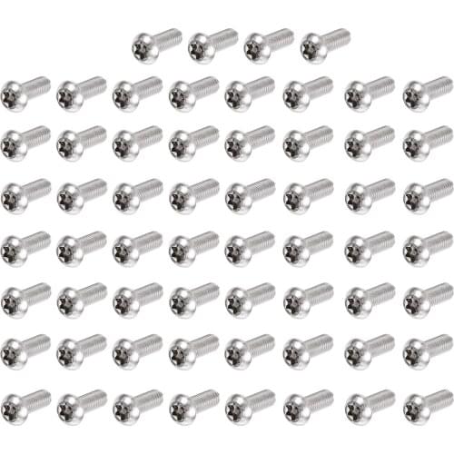 Uxcell M6x16mm Torx Security Machine Screw, Pan Head Screws Inside Column, 304 Stainless Steel Fasteners Bolts 60pcs