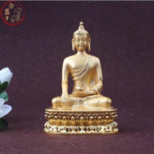 14 CM tall # Greco-Buddhist HOME OFFICE Talisman efficacious House Protection # Tibetan Phra Sompo Gilding Buddha statue