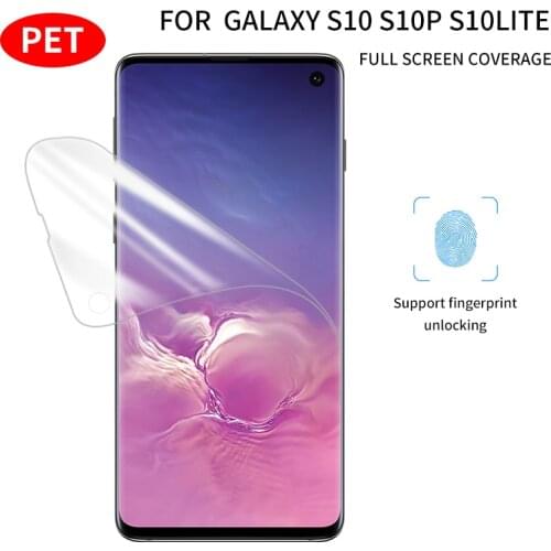 For Galaxy S10 S10Plus S10e Full Curved Screen Protector Soft PET Film Fingerprint Unlock For Galaxy S10 S10+ S10e (Not Glass)