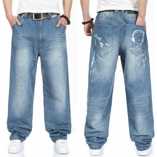 Plus Size 30 32 34 36 38 40 42 44 46 (waist 118cm) Hip Hop jeans oversize 2014 new plus size jeans wide leg jeans free shipping