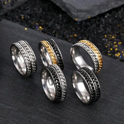 Stainless Steel Bear Ring For Mens Daily Wear Jewelry Chain Rotatable Make Relx Finger Tool Accessories Thick Band Plus Size