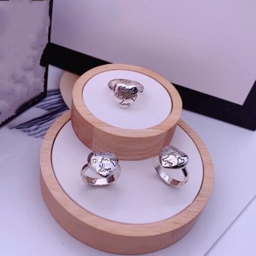 Womens Fashion Love Fearless Heart Ring S925 Sterling Silver Original Brand High Quality Jewelry Logo Holiday Gift