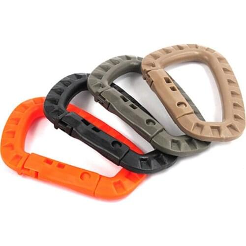 2pcs Outdoor Medium Tactics Carabiner Ultralight Package Hanging Plastic Steel D-ring Fast Hanging EDC tool Camping Accessories