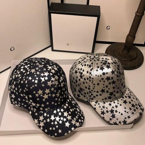 HT157 Men And Women Four Seasons Trend Brand Fashion Mens Baseball Cap Outdoor Adjustable Womens Sun Hat star printed hat