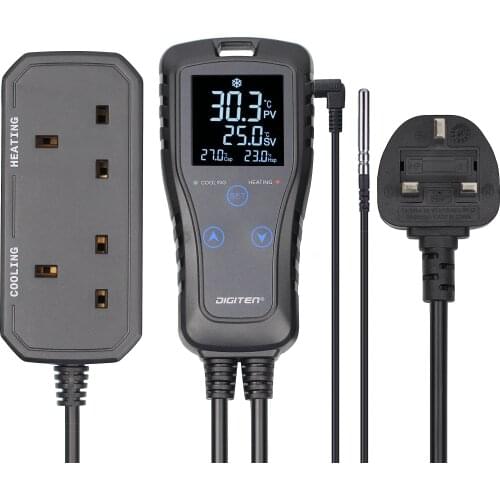 DIGITEN Digital LCD Thermostat Pre-wired Temperature Controller Heating Cooling 2 Stage Outlet