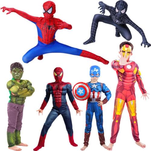 Childrens Movie Superhero Costume Kids Halloween Jumpsuit Mask Set