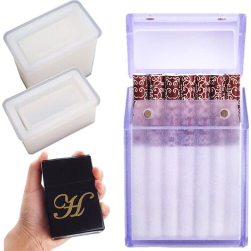 1 Set Cigarette Box Epoxy Resin Mold Cigaret Storage Case Silicone Mould DIY Crafts Soap Plaster Casting Tools