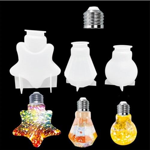 Light Bulb Mold Holiday Party Decoration Light Bulb DIY Handmade Epoxy Mold Crystal Bulb Decor Ornaments Making Mould