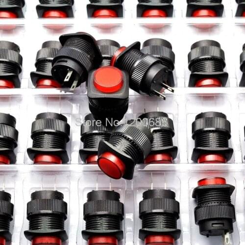 Self - locking switch button switch / R16-504A cabinet 16MM 3A / 250V red