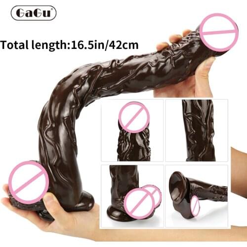 GaGu 16.5 inch Super Huge Dildos Strapon Long Giant Realistic Dildo Anal Butt with Suction Cup Big Soft Penis Sex Toys For Women
