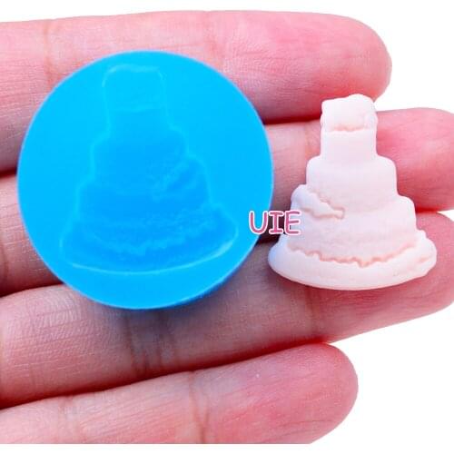 GYL331U 25.4mm x 21.6mm Birthday Cake Silicone Mold Fondant Cake Decoration Candy Resin Clay Earrings Necklace Craft Soap Candle