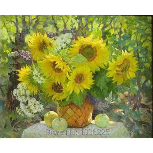 Hand painted canvas picture sunflower oil modern paintings home decor modern painting oil paintings for sale for home decors