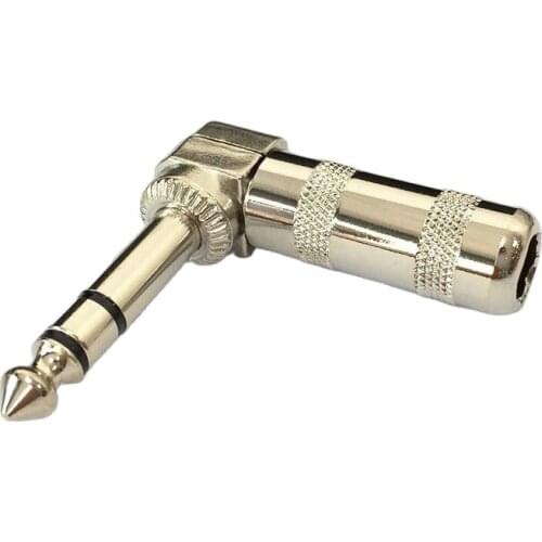 6.35mm male right angle connector microphone plug big 3 core soldering