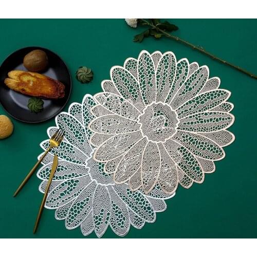PVC Placemat Sunflower Table Mat Non-slip Heat Insulation Home and Daily Table Decoration Mat