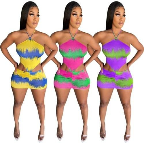 Echoine Fashion Printed Lace Dress Womens Clothing Open Back One Piece Suit Summer 2021