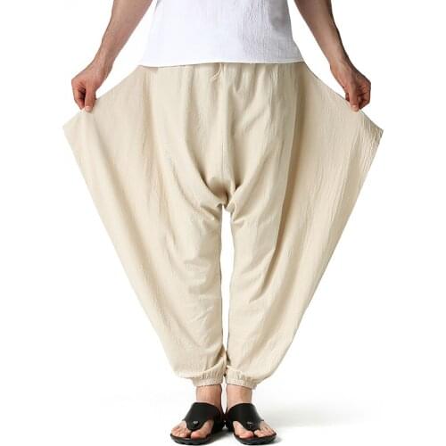 Mens Vintage Baggy Harem Pants 2021 Fashion Summer Loose Joggers Pants Men Streetwear Harajuku Casual Jogging Sweatpants Male