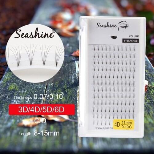 Seashine Short Stem Lashes Extension Russian Premade Volume Fans 3D/4D/5D/6D Pre-fanned Eyelash Extension