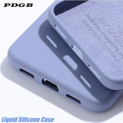 Original Liquid Silicone Case For iPhone 11 Pro XR Xs Max X 6 6s Plus 7 8 12 mini Fashion Rugged Soft Cover Protective Shell