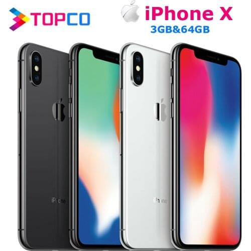Apple iPhone X Factory Original Mobile Phone 4G LTE 5.8" Hexa Core A11 Dual 12MP RAM 3GB ROM 64GB NFC