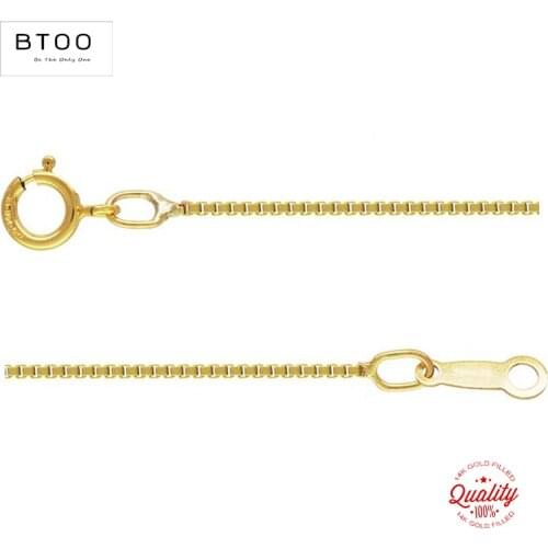 Real 14K Gold Filled Box Chain Necklace 0.85MM Chain Necklace Gold jewelry Minimalist Gold Filled Necklace Women Jewelry