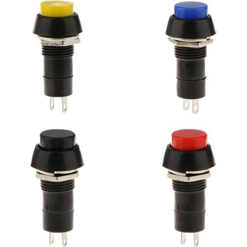 4 Pieces Mixed Color Momentary Horn Switch SPST DC 12V Vehicle Dashboard Parts