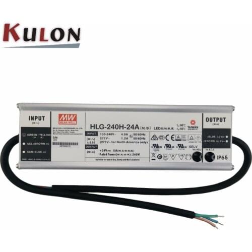 Genuine Meanwell HLG-240H-24A 24V adjustable Power Supply 240W 10A IP65 waterproof led driver HLG-240H
