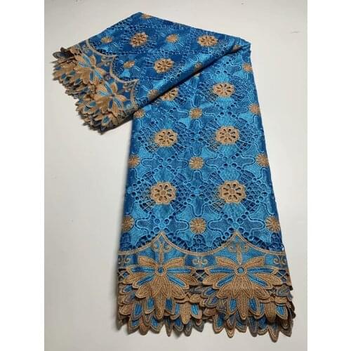 Popular African Guipure Lace Fabric With Velvet 2021 High Quality Nigerian Swiss Voile In Switzerland Embroidery Lace Fabric 5Y