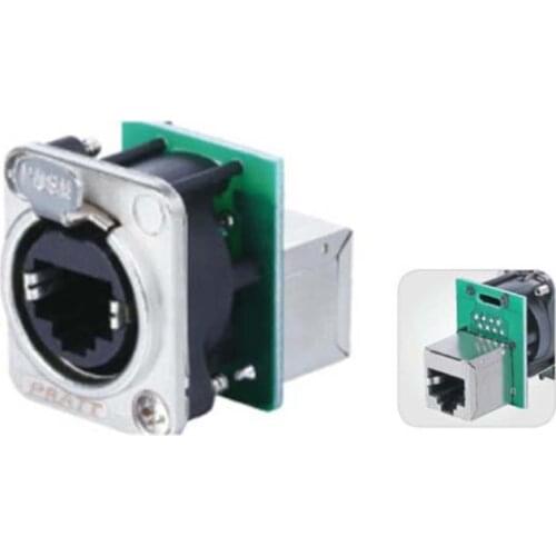 10Pcs/Lot NE8FDP therCON Chassis Connectors Ethercon RJ45 Feedthru D-Series Panel Mount Jack Chassis Panel Mount Connector