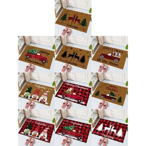 Christmas Doormat Xmas Gnome Tree Decorative Mat Non Slip Washable Winter Door Mat for Indoor Outdoor Bathroom Kitchen Decor