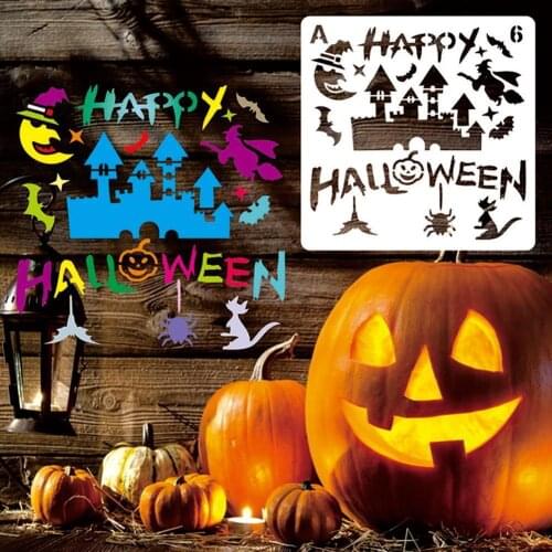 Painting Template Hollow Out Pumpkin Stencils Halloween Graffiti Tools For Wood Canvas Metal Furniture Wall Decor