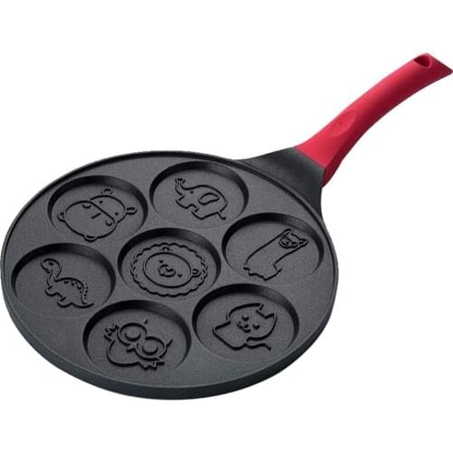 Seven-hole Frying Pot Thickened Omelet Pan Non-stick Egg Pancake Steak Pan Smile Animal Ham Pans Breakfast Maker