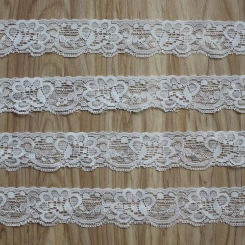 50y 3cm high quality off-white nylon strech lace trim for girls headwear accessories