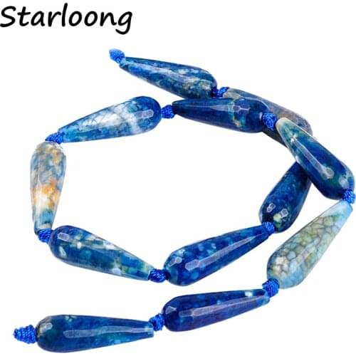 Top quality semi-precious multicolor waterdop faceted Natural stone agata beads DIY jewelry making for necklace jewelry crafts