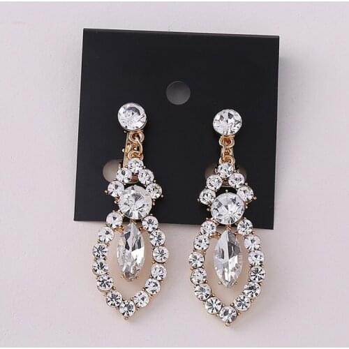 Women Earings Korean Popular Faux Rhinestone Earring Sorcery Eye Series East Gate Alloy Faux Rhinestone Earring Pin Ear Clip