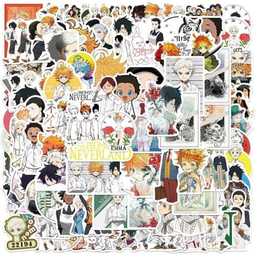 100PCS The Promise Neverland Anime Stickers For Girls Cartoon Decals Stickers To DIY Stationery Notebook Phone Bicycle Helmet