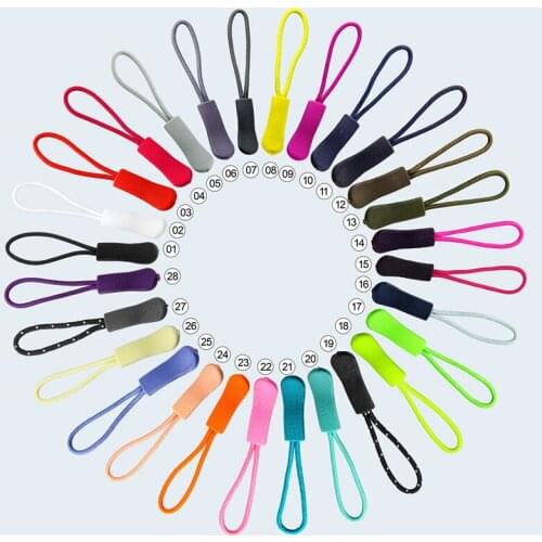 20 Pcs Color Cord Zipper Pull Apparel Bag Tactical Backpack Accessories Zip Puller DIY Zipper Head Cord Rope Strap Lariat Slider