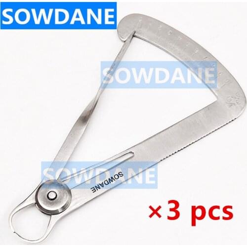 3 pieces Dental Crown Gauge Caliper Dental Lab Laboratory Metal Ruler Product Dental Ruler Stainless Steel