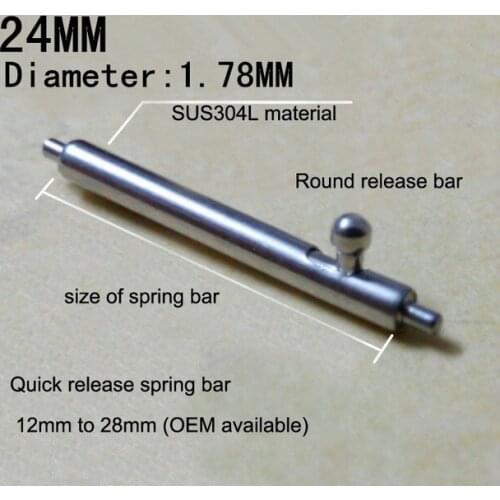 50PCS / lot 24MM Switch spring bar watch repair tools & kits spring bar watch repair parts 304 Stainless steel watch pin