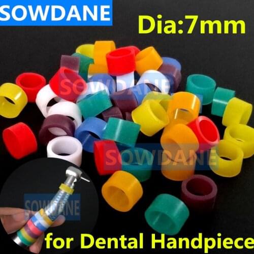 50 Pcs Multi-Color Autoclavable Dental Universal Silicone Instrument Color Code Ring Colorful Rings for Handpiece (Dia.7mm)