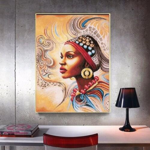 5D DIY Diamond Painting Embroidery South African Girl Square Diamond Rhinestone Cross Stitch Portrait Handicraft Home Decoration