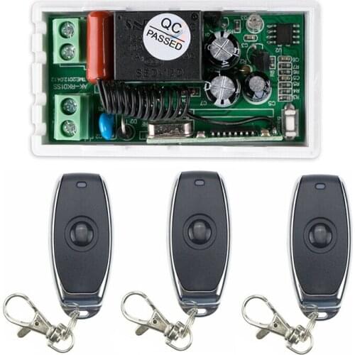 220 v 1 ch RF wireless remote control switch 1* receiver+3 * transmitter Simple connection 1 key selflock