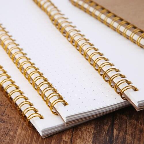 A5 Bullet Notebook Kraft Dot Grid Time Management Blank Book Spiral Journal Weekly Planner School Office Supplies High Quality